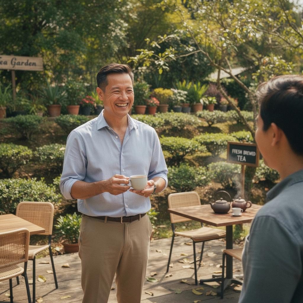Un'immagine di un rituale del tè giapponese con accessori tradizionali.